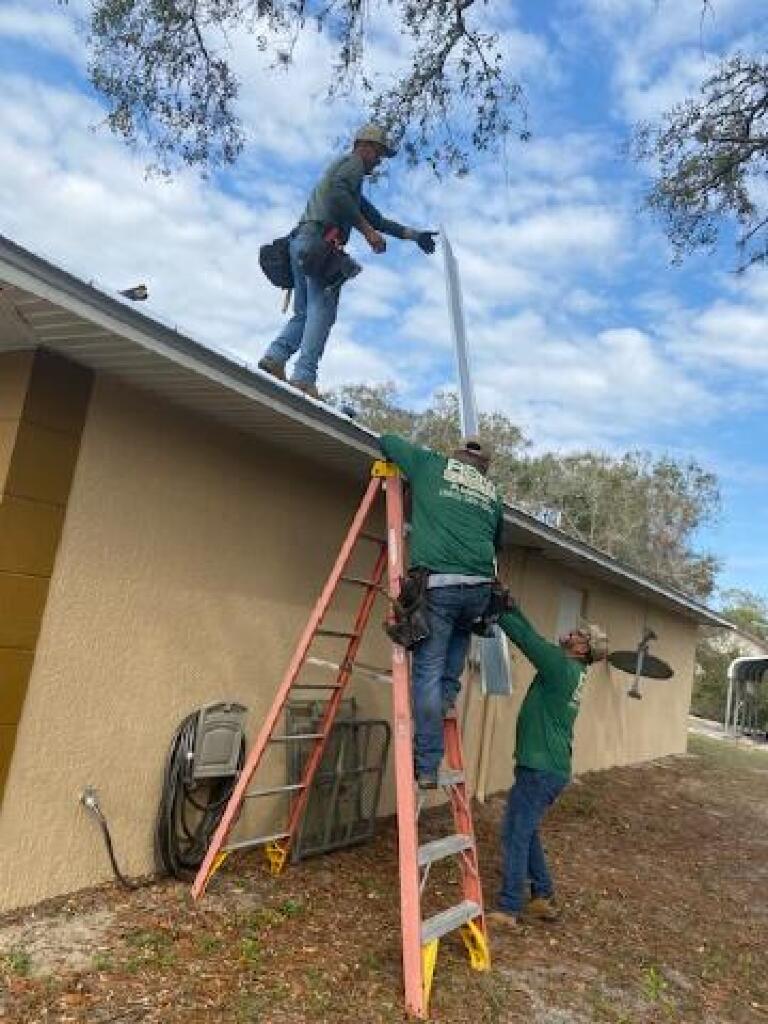 Roofing installation, old roof tear-off, replace with new roof shingles